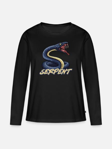 Schlange - Frauen Premium Bio Langarmshirt - Schwarz