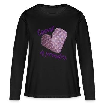 Heart to take - Women's Premium Organic Long Sleeve Shirt - black - Front - Julia (174cm)