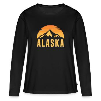 Alaska - T-shirt manches longues Premium bio Femme - noir - Devant - Julia (174cm)