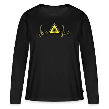 Chemise d'électrocardiogramme laser à fibre laser CO2 laser Lasers - T-shirt manches longues Premium bio Femme - noir - Devant - Julia (174cm)