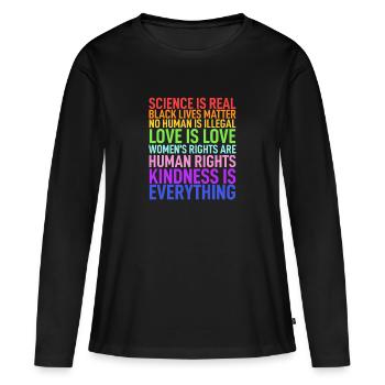 LGBT - T-shirt manches longues Premium bio Femme - noir - Devant - Julia (174cm)