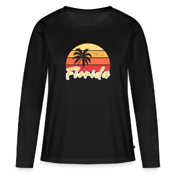 Floride - T-shirt manches longues Premium bio Femme - noir - Devant - Julia (174cm)