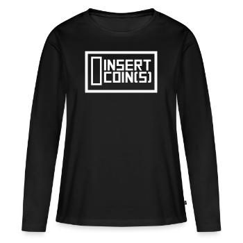 Cadeau de jeux vidéo pour console de jeux - T-shirt manches longues Premium bio Femme - noir - Devant - Julia (174cm)