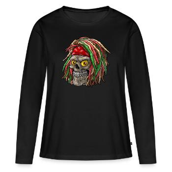 reggae - T-shirt manches longues Premium bio Femme - noir - Devant - Julia (174cm)