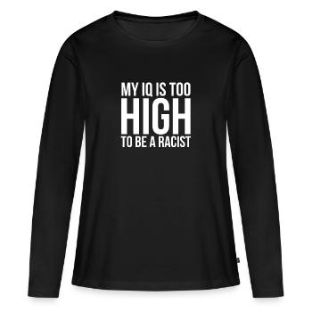 Contre le racisme Nazis contre le racisme Anti racisme - T-shirt manches longues Premium bio Femme - noir - Devant - Julia (174cm)