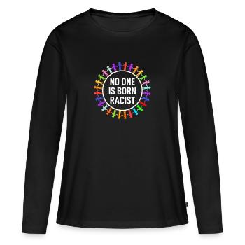 Contre le racisme Nazis contre le racisme Anti racisme - T-shirt manches longues Premium bio Femme - noir - Devant - Julia (174cm)