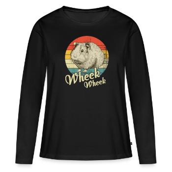 Cochon d'Inde - T-shirt manches longues Premium bio Femme - noir - Devant - Julia (174cm)