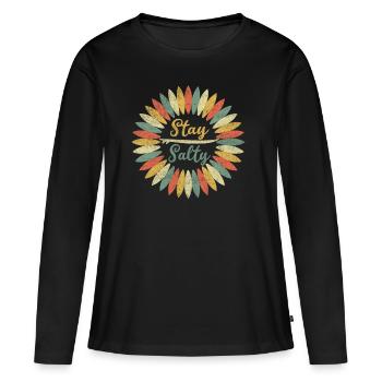 Surfergirl Surfen Surfbrett destroyed - Frauen Premium Bio Langarmshirt - Schwarz - Vorne - Julia (174cm)
