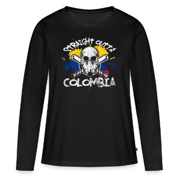 Colombie - T-shirt manches longues Premium bio Femme - noir - Devant - Julia (174cm)