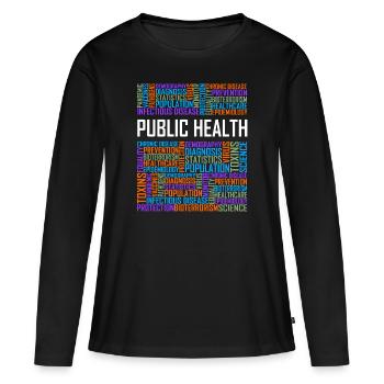 Mots de santé publique - T-shirt manches longues Premium bio Femme - noir - Devant - Julia (174cm)