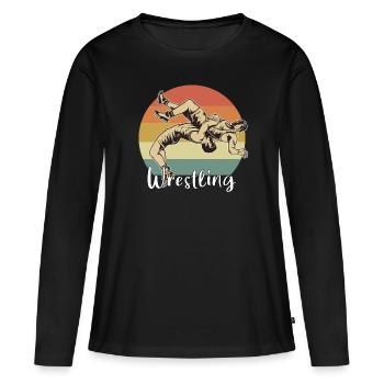 Ringen - Frauen Premium Bio Langarmshirt - Schwarz - Vorne - Julia (174cm)