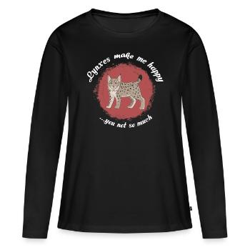 Lynx - T-shirt manches longues Premium bio Femme - noir - Devant - Julia (174cm)