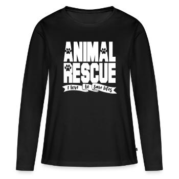 Tierschutz Tierschützer Tierretter Hunde Katzen - Frauen Premium Bio Langarmshirt - Schwarz - Vorne - Julia (174cm)