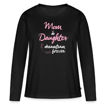 Cadeau de rêve pour maman et fille pour toujours - T-shirt manches longues Premium bio Femme - noir - Devant - Julia (174cm)