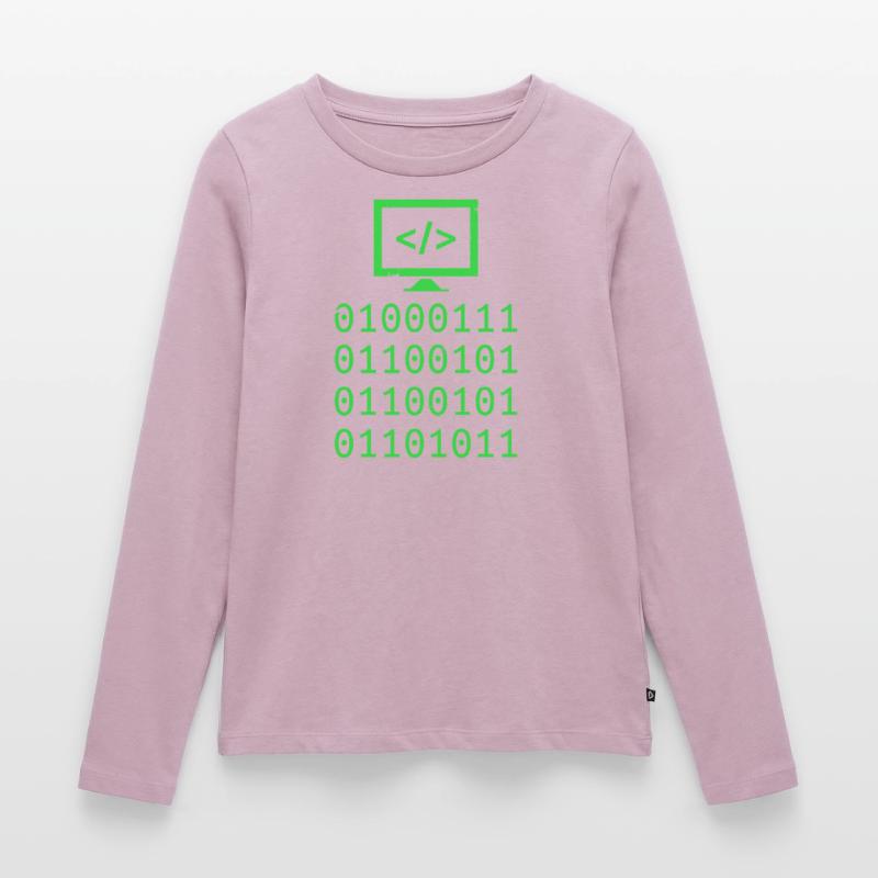 Programmieren von Binary Code Coding Gift Frauen Premium Bio Langarmshirt