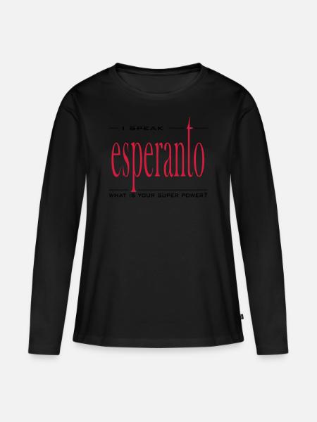 Super Power Esperanto - Women's Premium Organic Long Sleeve Shirt - black