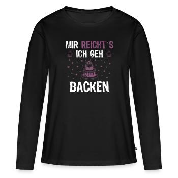 Backen Torte Cupcake - Frauen Premium Bio Langarmshirt - Schwarz - Vorne - Julia (174cm)