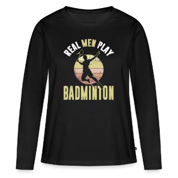 Badminton Federball Sport joueur de badminton hommes - T-shirt manches longues Premium bio Femme - noir - Devant - Julia (174cm)