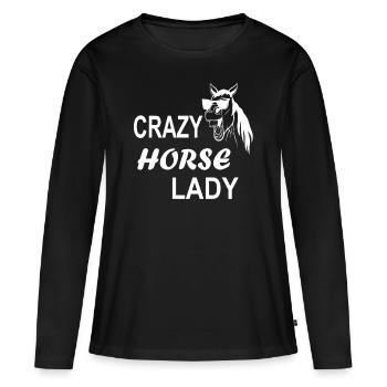 Crazy Horse Lady - Women's Premium Organic Long Sleeve Shirt - black - Front - Julia (174cm)