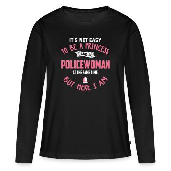 Police police voiture de police - T-shirt manches longues Premium bio Femme - noir - Devant - Julia (174cm)