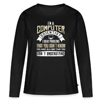Computer scientist Programmer Computer Computer - Women's Premium Organic Long Sleeve Shirt - black - Front - Julia (174cm)