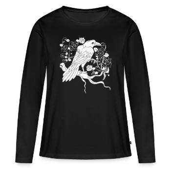 Corbeau corbeau - T-shirt manches longues Premium bio Femme - noir - Devant - Julia (174cm)