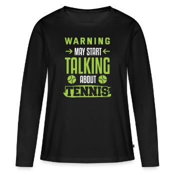 Tennis tennis tennis court de tennis - T-shirt manches longues Premium bio Femme - noir - Devant - Julia (174cm)