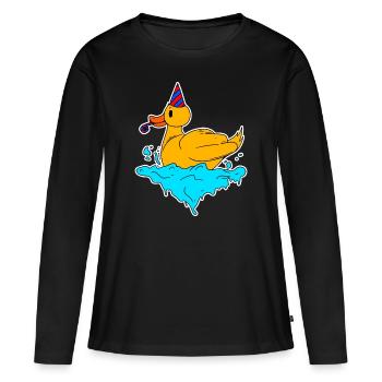 canard en plastique - T-shirt manches longues Premium bio Femme - noir - Devant - Julia (174cm)