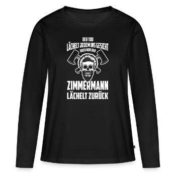 Zimmerer Zimmermann Zimmerei Schreiner Handwerker - Frauen Premium Bio Langarmshirt - Schwarz - Vorne - Julia (174cm)