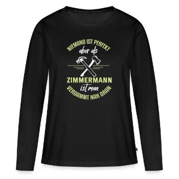 Zimmermann Zimmerer Zimmerei Schreiner Handwerker - Frauen Premium Bio Langarmshirt - Schwarz - Vorne - Julia (174cm)