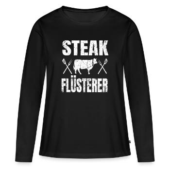 Grillen Metzger Schlachter Koch Fleischer Steak - Frauen Premium Bio Langarmshirt - Schwarz - Vorne - Julia (174cm)
