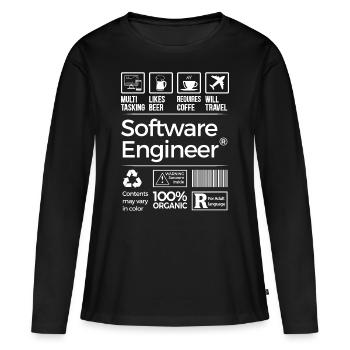 Geek: Software Engineer - Women's Premium Organic Long Sleeve Shirt - black - Front - Julia (174cm)