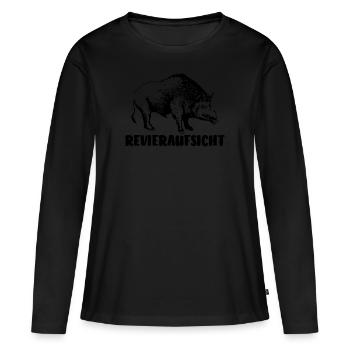 Revieraufsicht, Jäger und Jagd - Jäger - Jagd - Fa - Frauen Premium Bio Langarmshirt - Schwarz - Vorne - Julia (174cm)