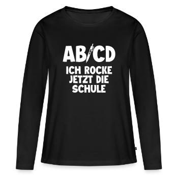 Einschulung Schulanfang - Frauen Premium Bio Langarmshirt - Schwarz - Vorne - Julia (174cm)