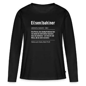 Eisenbahn - Frauen Premium Bio Langarmshirt - Schwarz - Vorne - Julia (174cm)