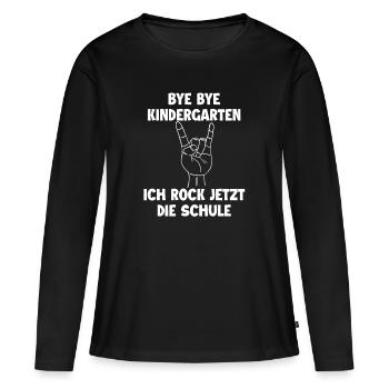 Einschulung Schulanfang - Frauen Premium Bio Langarmshirt - Schwarz - Vorne - Julia (174cm)