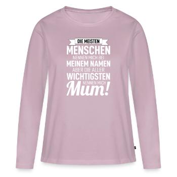Mama - Frauen Premium Bio Langarmshirt - Altrosa - Vorne - Julia (174cm)