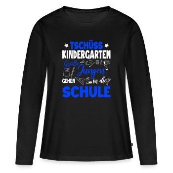 Schulanfang - Frauen Premium Bio Langarmshirt - Schwarz - Vorne - Julia (174cm)