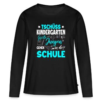 Schulanfang - Frauen Premium Bio Langarmshirt - Schwarz - Vorne - Julia (174cm)