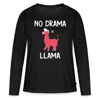 Lama Llama Alpagas - T-shirt manches longues Premium bio Femme - noir - Devant - Julia (174cm)