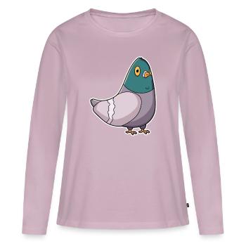Taube Brieftaube Taubenflüsterer - Frauen Premium Bio Langarmshirt - Altrosa - Vorne - Julia (174cm)