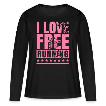 J’adore Parkour Libre Courir Parkourläuferin Spor - T-shirt manches longues Premium bio Femme - noir - Devant - Julia (174cm)