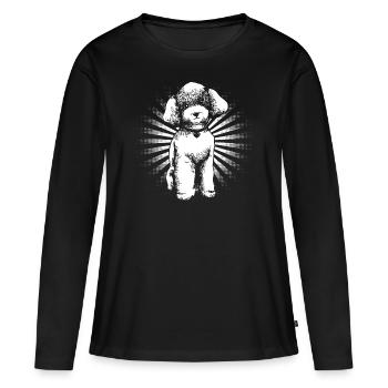 Caniche - T-shirt manches longues Premium bio Femme - noir - Devant - Julia (174cm)