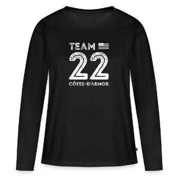 Team 22 Côtes d’Armor cadeau pour amoureux du 22 - T-shirt manches longues Premium bio Femme - noir - Devant - Julia (174cm)