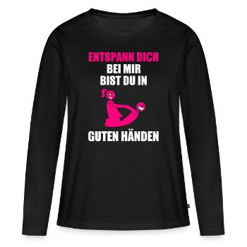 Physiotherapeutin Spruch Physio Behandlung - Frauen Premium Bio Langarmshirt - Schwarz - Vorne - Julia (174cm)