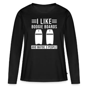 Bodyboard Boogie Boarding - T-shirt manches longues Premium bio Femme - noir - Devant - Julia (174cm)
