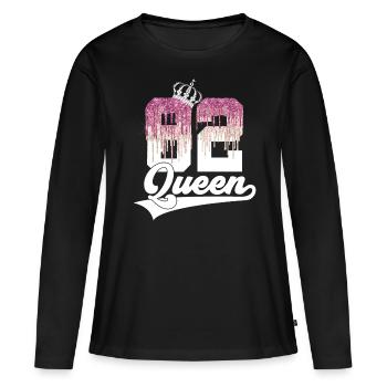44E ANNIVERSAIRE 1982 REINE 82 - T-shirt manches longues Premium bio Femme - noir - Devant - Julia (174cm)