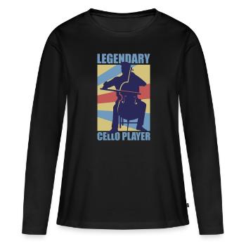 Cello Design for Men Tenue de violon pour violon - T-shirt manches longues Premium bio Femme - noir - Devant - Julia (174cm)