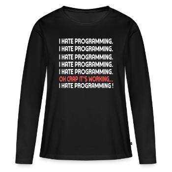 PC Programming Coding Program Internet Computer - Women's Premium Organic Long Sleeve Shirt - black - Front - Julia (174cm)