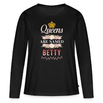 Betty Disant - T-shirt manches longues Premium bio Femme - noir - Devant - Julia (174cm)